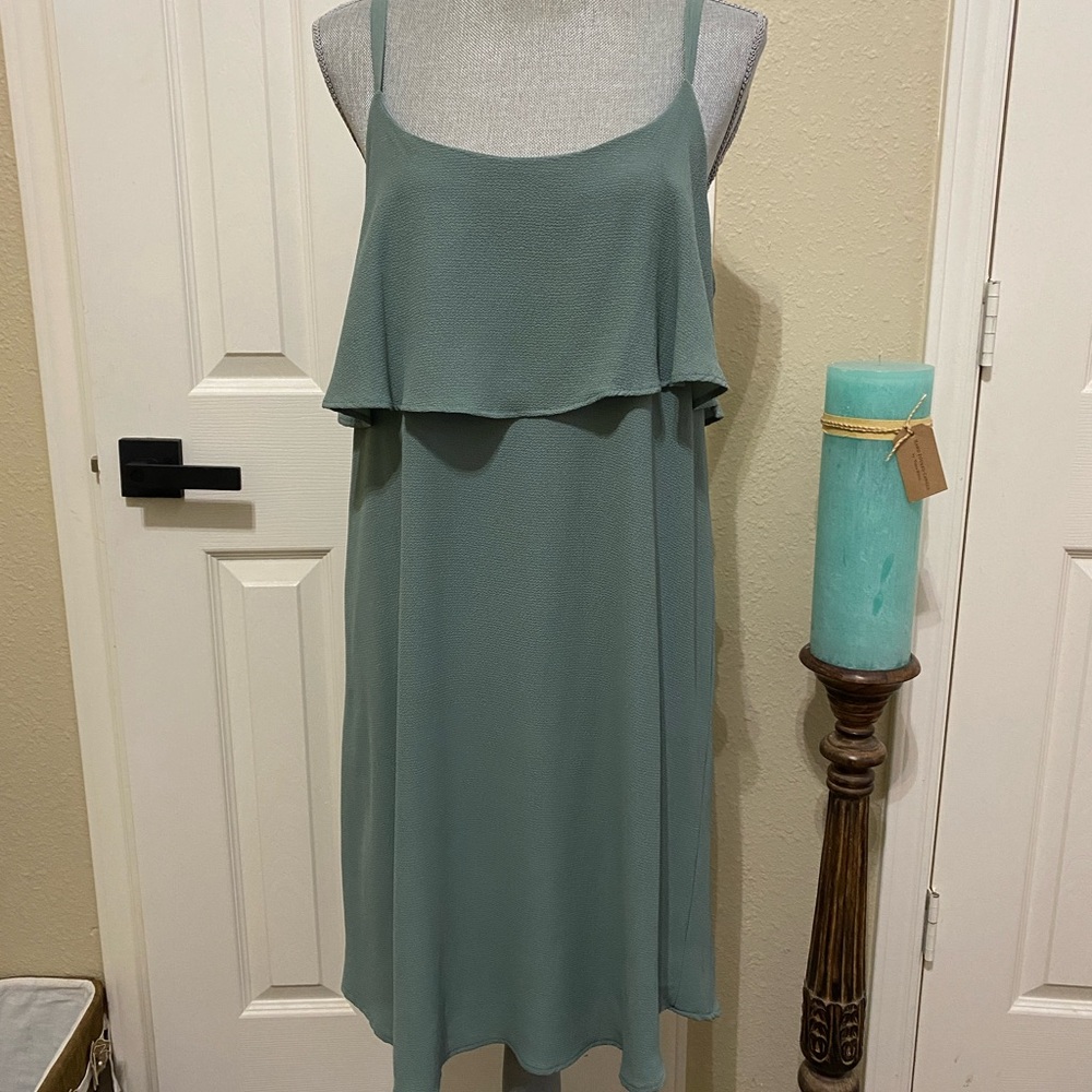 Sage colored dress by Bobeau